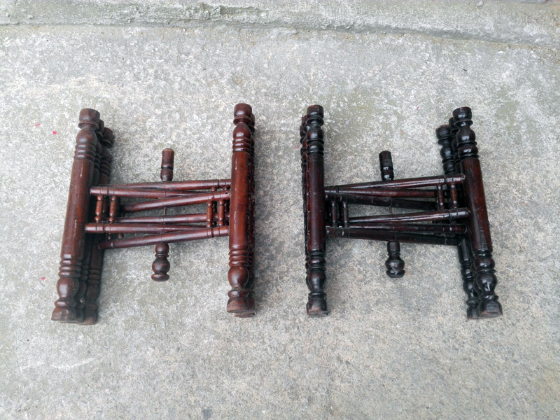 patas plegables mesa arabe marruecos madera alt 42.3 o35.7 2u